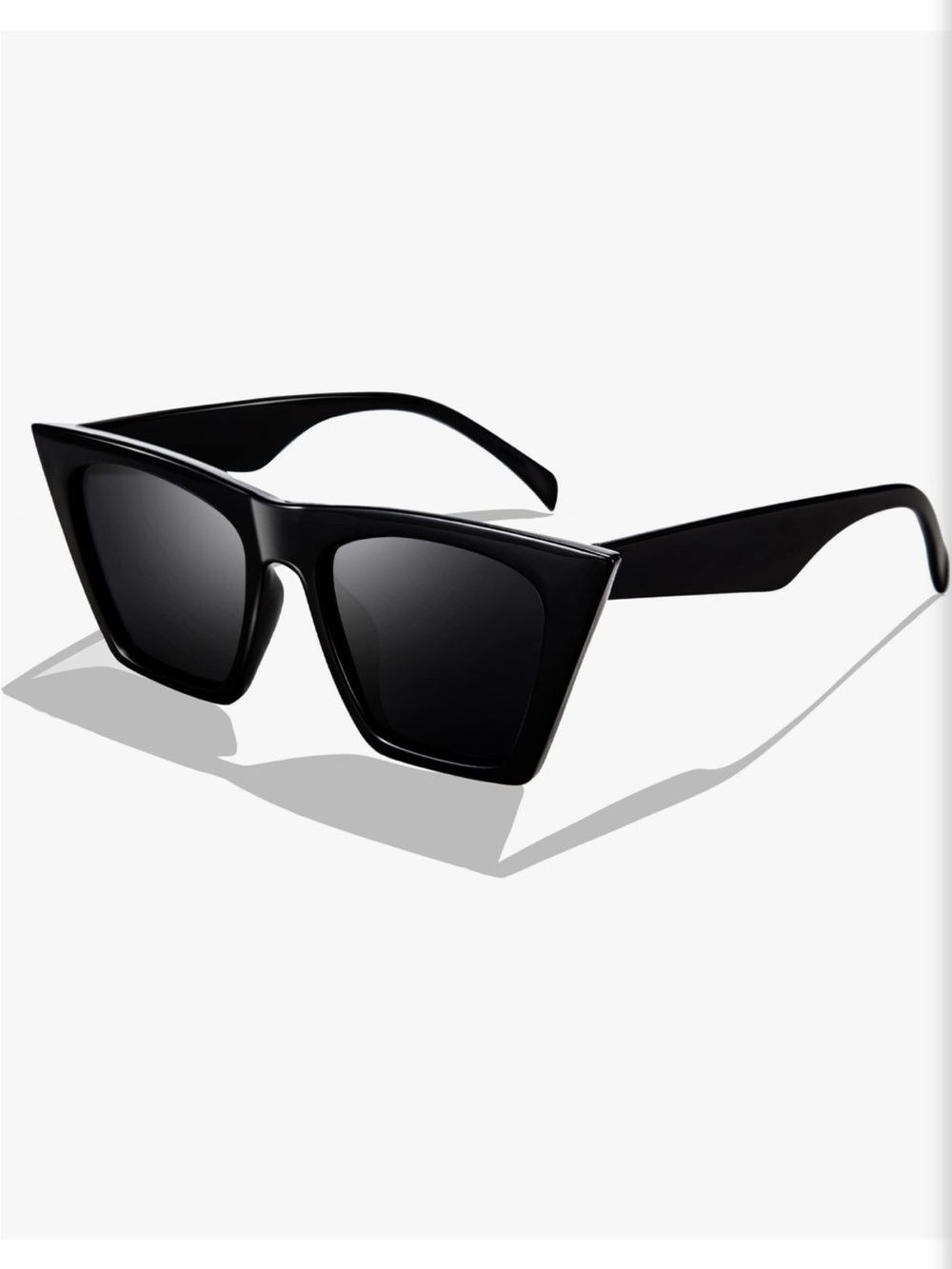 Black Cat-Eye Women's Sunglasses - Sleek Bold Frame